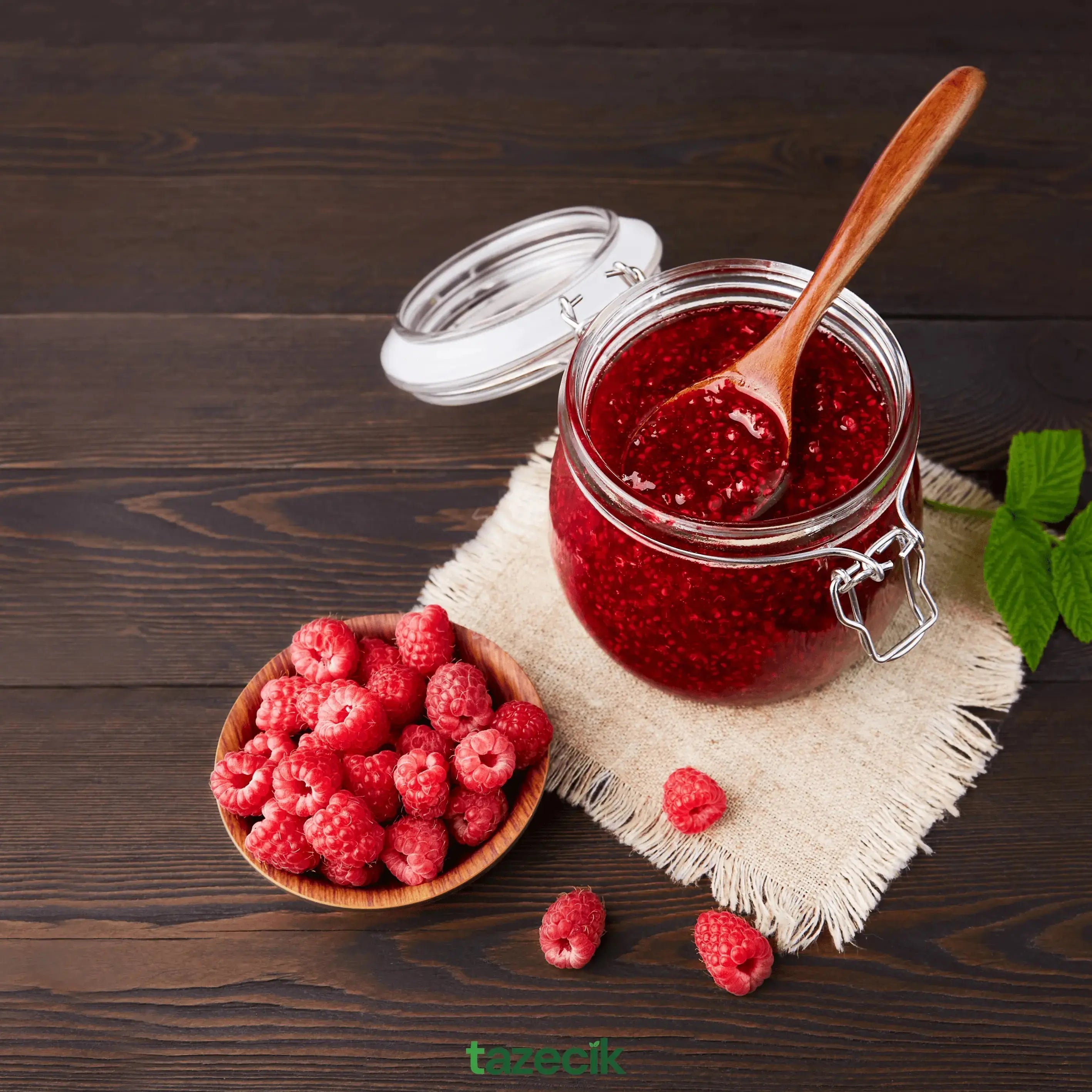 Ahududu Reçeli - Doğal - El Yapımı - Katkısız - 750gr (c) Tazecik