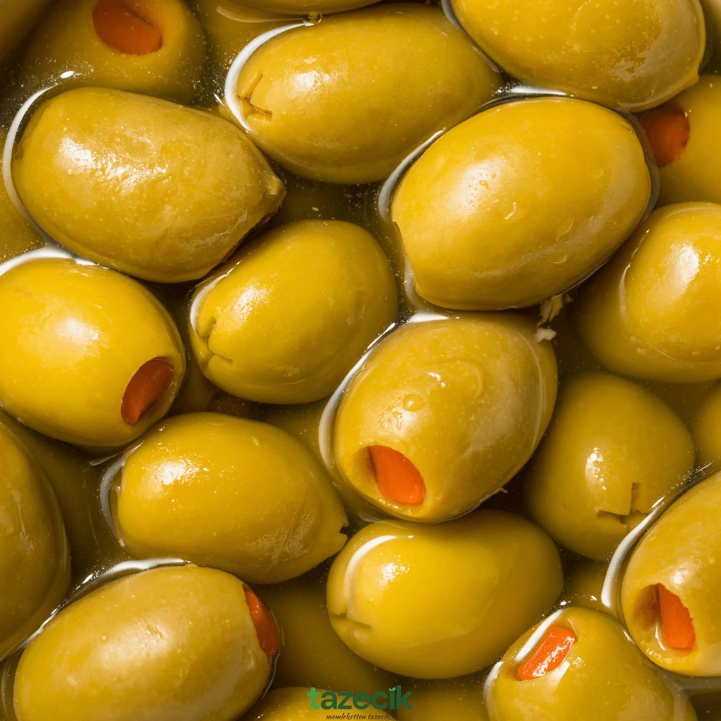 Biberli Yeşil Zeytin - 700g (c) Tazecik