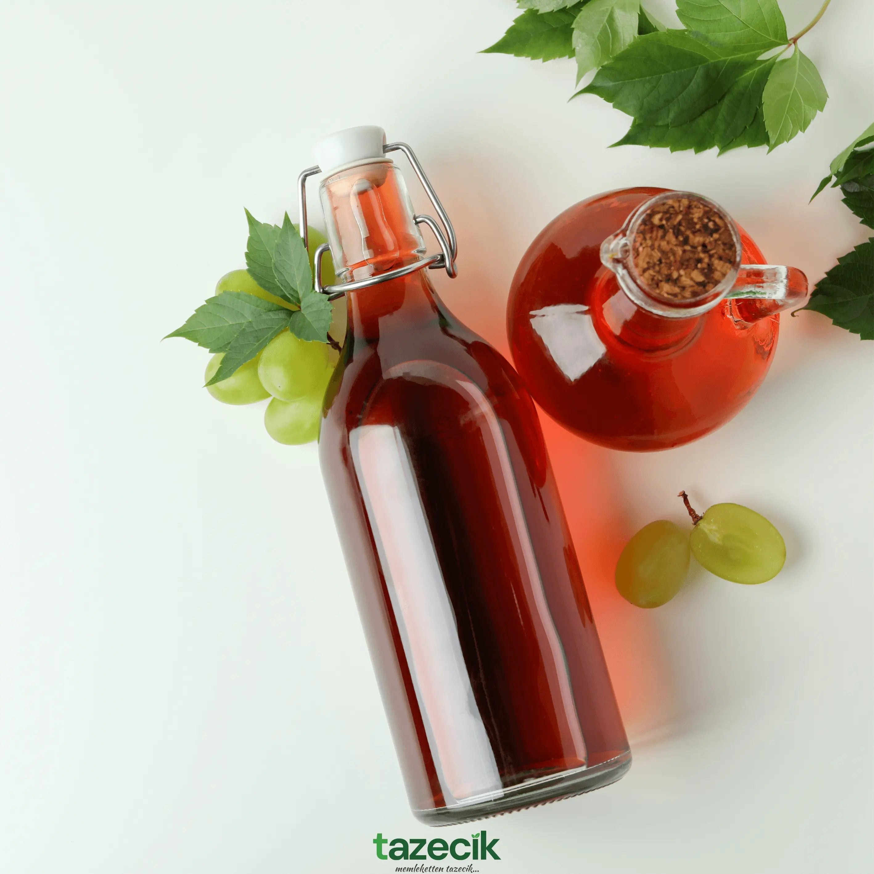 Üzüm Sirkesi - El Yapımı, Doğal - 500ml Tazecik