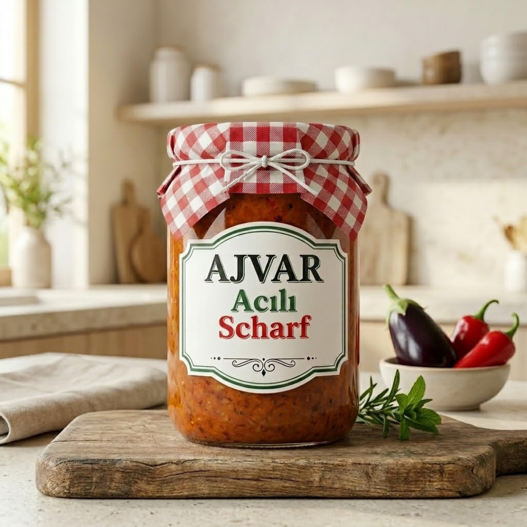 Acılı Ajvar - Ev Yapımı Balkan Sosu - 540gr